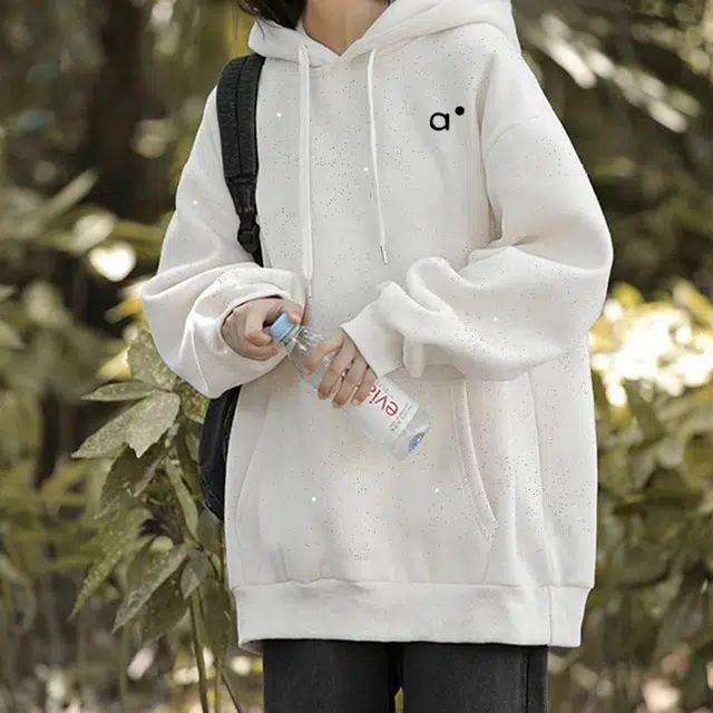 安之伴 潮流高级感满天星加绒加厚舒适宽松显瘦重磅百搭连帽卫衣 男女同款