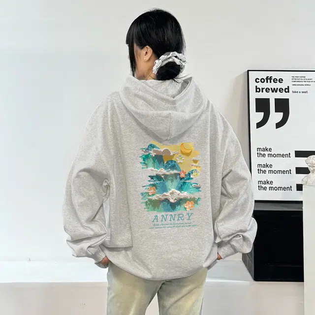 安之伴 休闲简约加绒加厚保暖舒适宽松重磅连帽百搭长袖卫衣 男女同款