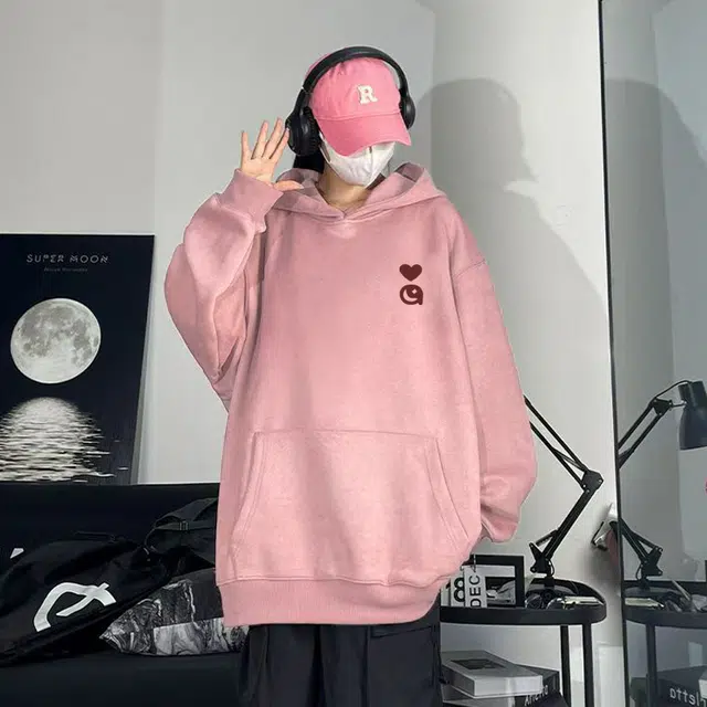 安之伴 连帽简约时尚潮牌加绒加厚舒适宽松显瘦百搭卫衣 男女同款