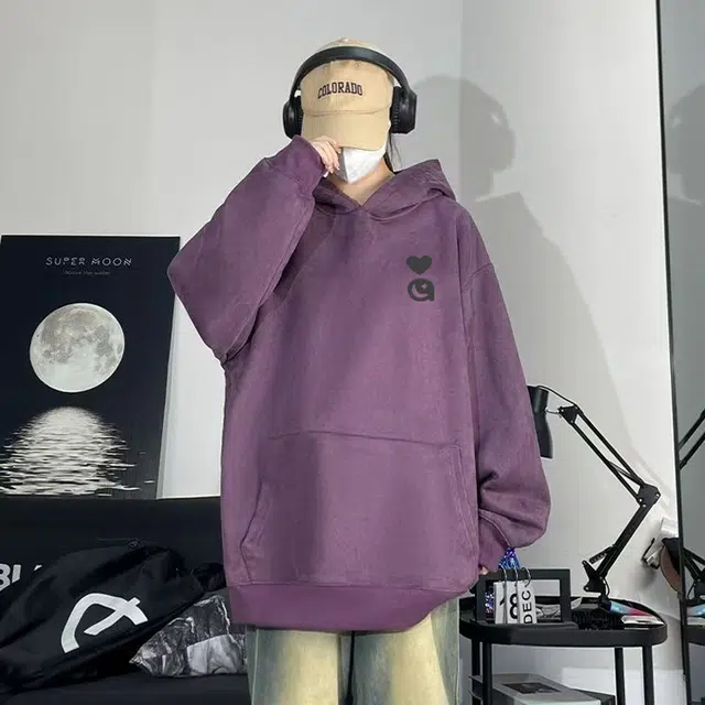 安之伴 连帽简约时尚潮牌加绒加厚舒适宽松显瘦百搭卫衣 男女同款