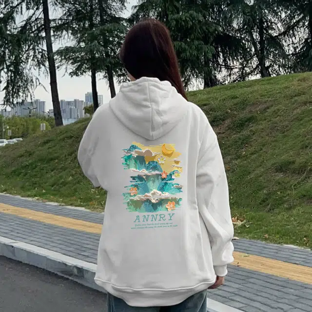 安之伴 休闲简约加绒加厚保暖舒适宽松重磅连帽百搭长袖卫衣 男女同款