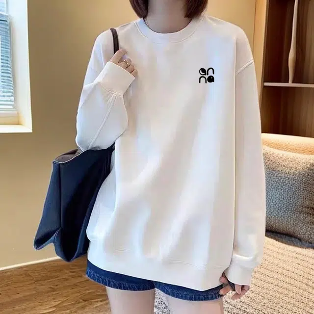 安之伴 美式学院风设计感宽松重磅百搭圆领长袖卫衣 男女同款
