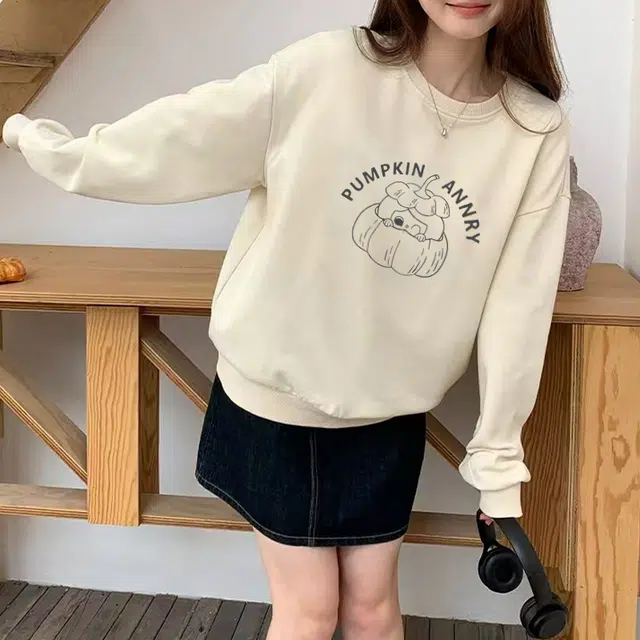 安之伴 俏皮设计感舒适宽松重磅百搭圆领长袖卫衣 男女同款