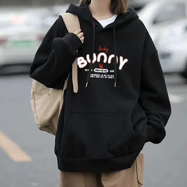 安之伴 时尚简约潮流舒适宽松重磅百搭连帽长袖卫衣 男女同款