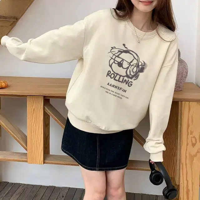 安之伴 美式学院风加绒加厚舒适宽松圆领重磅百搭长袖卫衣 男女同款
