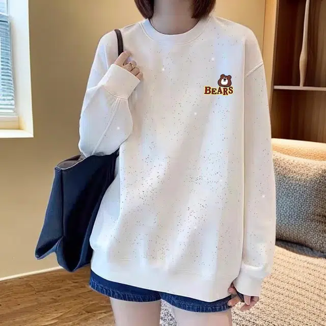 安之伴 休闲简约满天星加绒加厚宽松重磅百搭长袖卫衣 男女同款