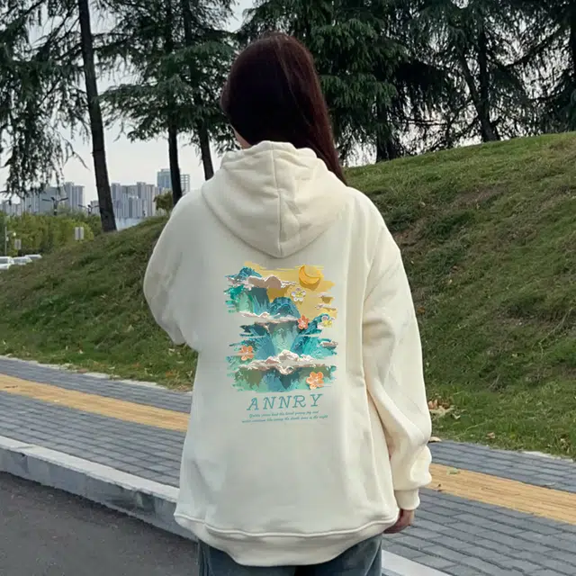 安之伴 休闲简约加绒加厚保暖舒适宽松重磅连帽百搭长袖卫衣 男女同款