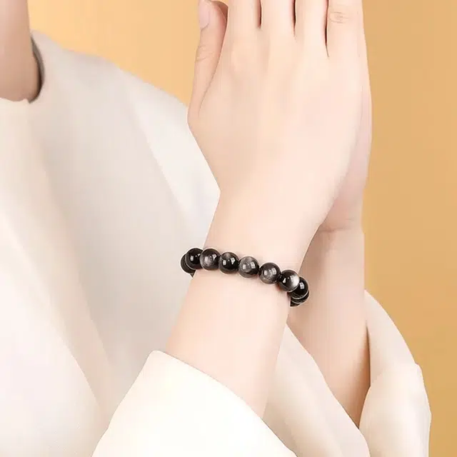 凤祥囍事 老凤祥国潮招财国风时尚 吉祥如意  复古小众新中式#好运 黑曜石 手串 男女同款情侣款