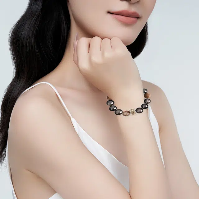 凤祥囍事 老凤祥 时来运转 招财转运珠 平安纳福 复古小众新中式 高级设计极简百搭显气质优雅贵气感 #好运 黑曜石 手串 男女同款情侣款