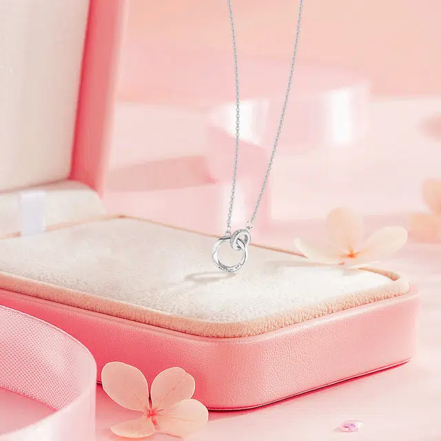 【纯银999 | 莫比乌斯】 凤祥囍事 老凤祥 经典百搭小众设计精致轻奢高级感简约时尚学生日常通勤约会温柔气质可调节锁骨链 足银 项链 女款