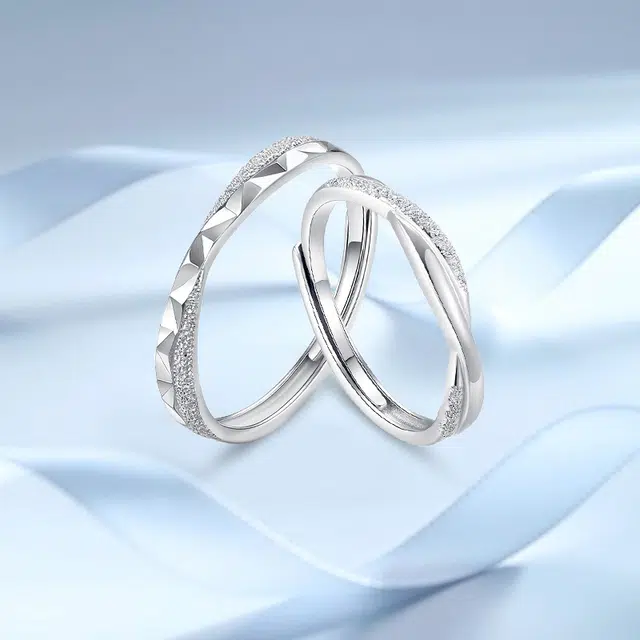 【足银999】 凤祥囍事 老凤祥循环爱恋对戒 时尚高级感简约开口设计 日常通勤约会百搭 恋爱告白精美礼盒#好运 纯银 戒指 男女同款情侣款