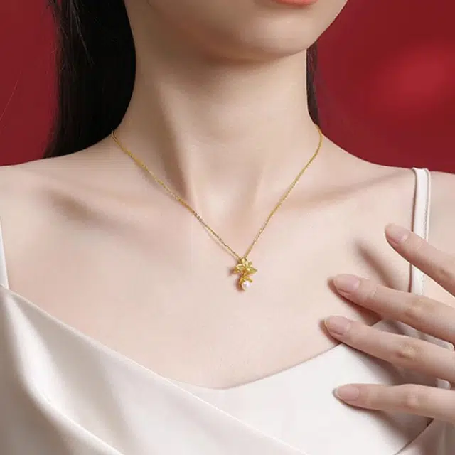 中国珠宝 铃兰花锁骨链 花容月貌 气质花朵 轻奢时尚高级感 小众设计  小巧精致日常通勤显气质 足金 一口价 项链 女款