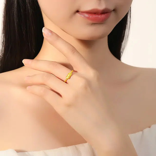 中国珠宝 貔貅日常通勤精致轻奢 新国潮经典民族风复古典雅温婉 小众高级感气质温柔 时尚百搭约会 足金 按克计价 戒指 女款