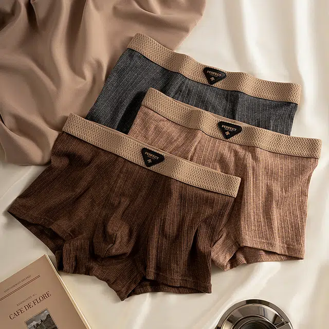 对你的私语 抑菌舒适中腰肌理平角内裤 男款 组合装