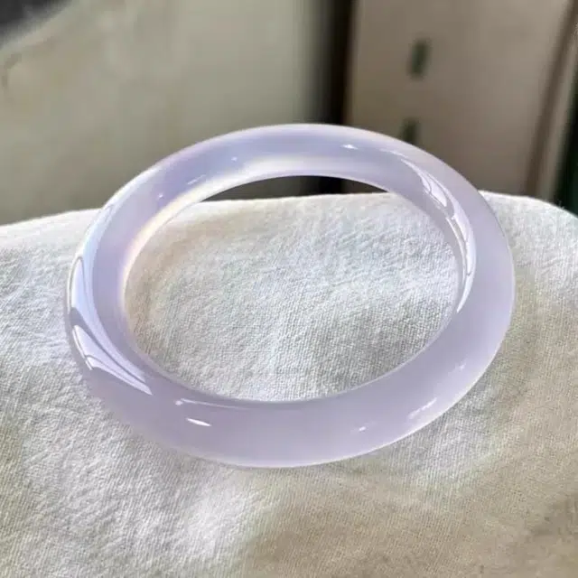 老福黄金 荔枝冻紫樱花 新中式温柔水润显白显古风国潮汉服旗袍百搭#好运天然 玉髓 手镯 女款
