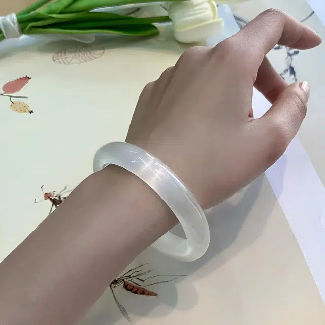 【能量吸金】 老福黄金 白月光贵妃镯 甜美显白手饰 水逆退散 平安纳福转运 新中式古风汉服旗袍百搭 赠好运锦鲤手链 琉璃 手镯 女款