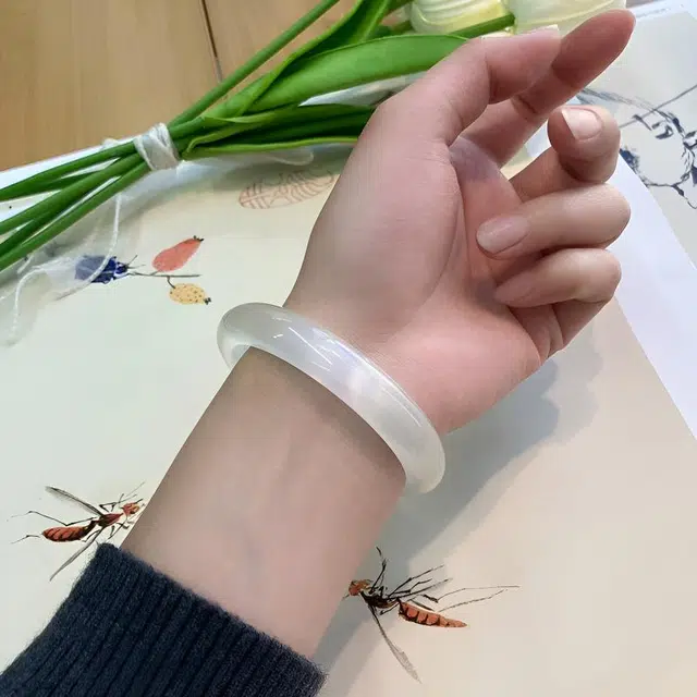 【能量吸金】 老福黄金 白月光贵妃镯 甜美显白手饰 水逆退散 平安纳福转运 新中式古风汉服旗袍百搭 赠好运锦鲤手链 琉璃 手镯 女款