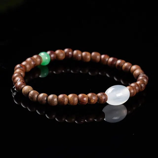 执福 冰润桶珠 圆珠 檀木 手串 男女同款情侣款