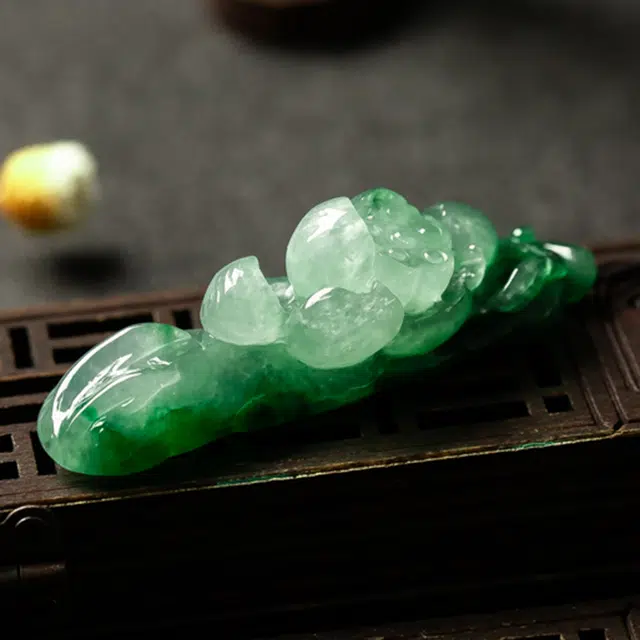 执福 清廉莲花玉佩 糯冰 翡翠吊坠 男女同款情侣款