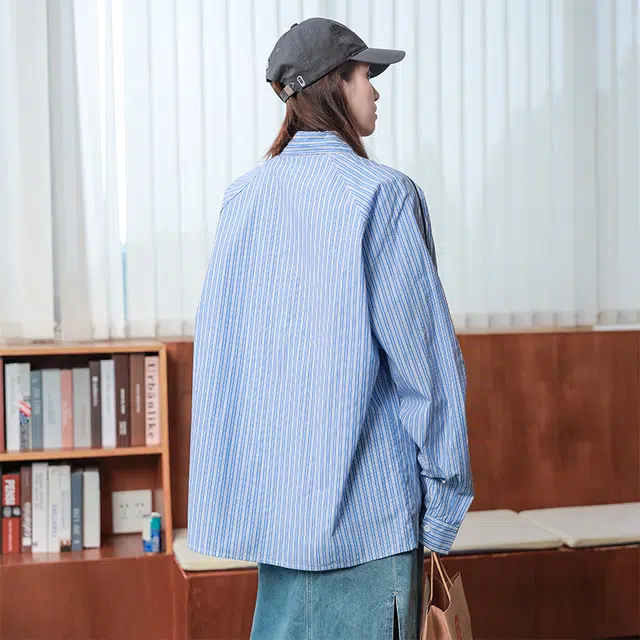 D&W Vintage Striped Shirt Jacket