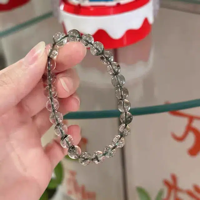 喜福礼 新中式古典优雅白 招财进宝财源滚滚优雅好运顺利平安富贵天然 绿幽灵 手串 男女同款情侣款