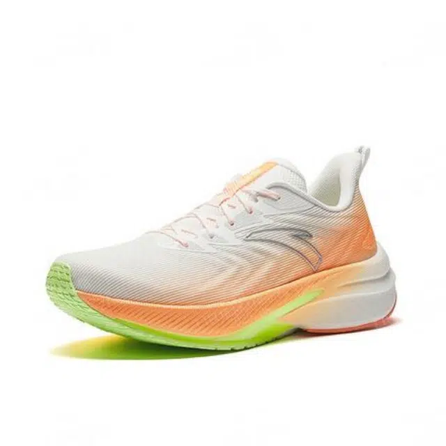 超级安踏 火箭专业竞速跑鞋透气款跑步鞋简约通用 男款 荧光甜瓜橙