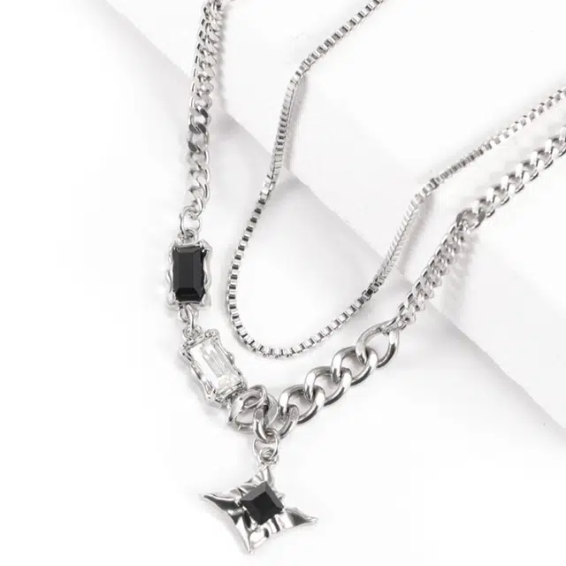 芊淑歆 时尚嘻哈街头潮流高级感百搭中性冷淡风个性 钛钢 项链 男款