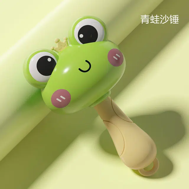 夕唐 可爱卡通创意玩具 青蛙小黄鸭小沙锤抓握练习发声 摇铃