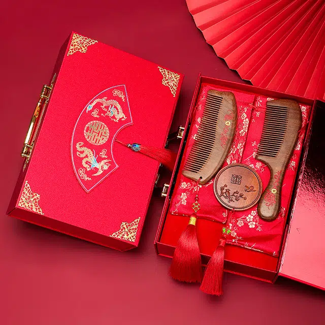 夕唐  结婚礼盒梳子套装 嫁妆陪嫁用品