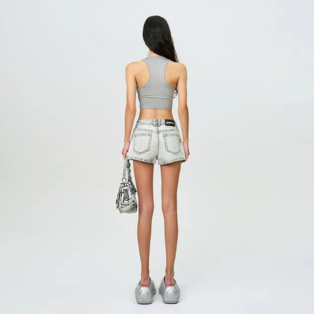 SMFK Dust Grey Denim Shorts