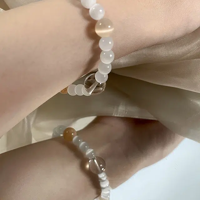 栖花漫语 二十四节气新中式显白清透配饰#好运 仿水晶 手串 男女同款情侣款