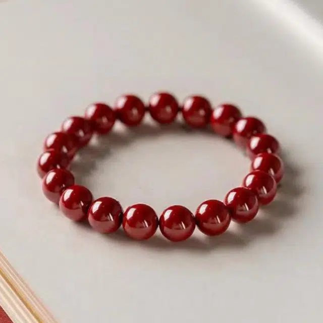 栖花漫语 文玩手饰民族风串珠子饰品#好运 朱砂 手串 男女同款情侣款