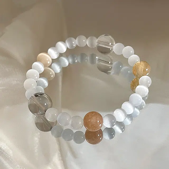 栖花漫语 二十四节气新中式显白清透配饰#好运 仿水晶 手串 男女同款情侣款