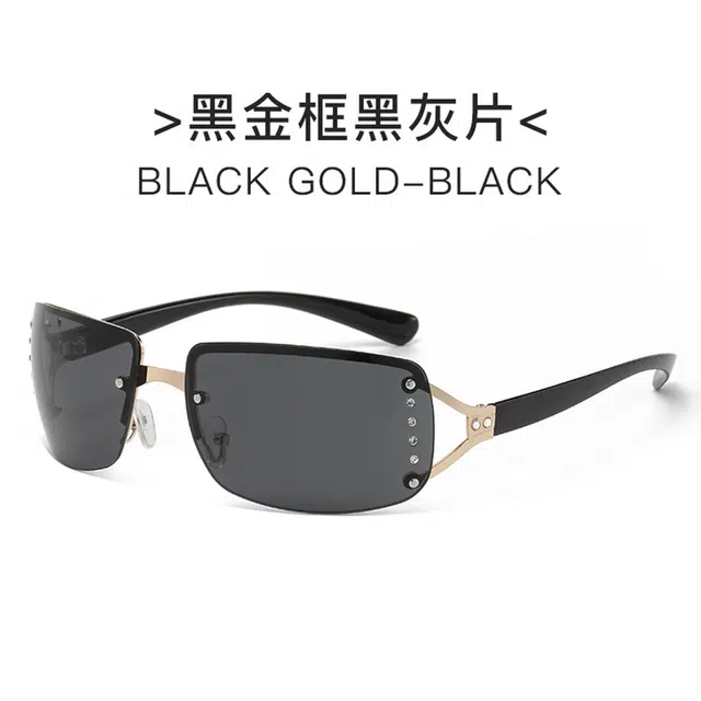 栖花漫语 潮流甜酷复古时尚个性墨镜 金属 方形 太阳眼镜 女款