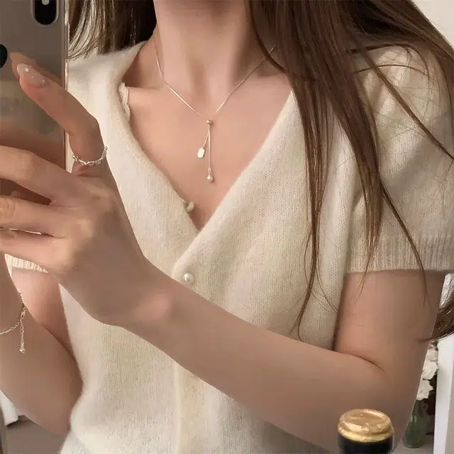 栖花漫语 冷淡风百搭抽拉可调时尚小众 合金 项链 女款