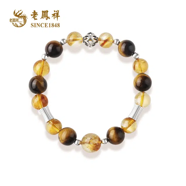 老凤祥 官方木变石珠链 本命年#好运天然 黄水晶 手串 男女同款情侣款