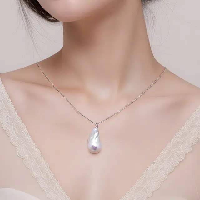 老凤祥 巴洛克单珠 淡水珍珠 项链 女款