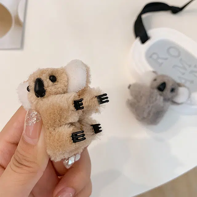 零界 毛绒考拉拍照萌可爱发饰 涤纶 发夹 女款