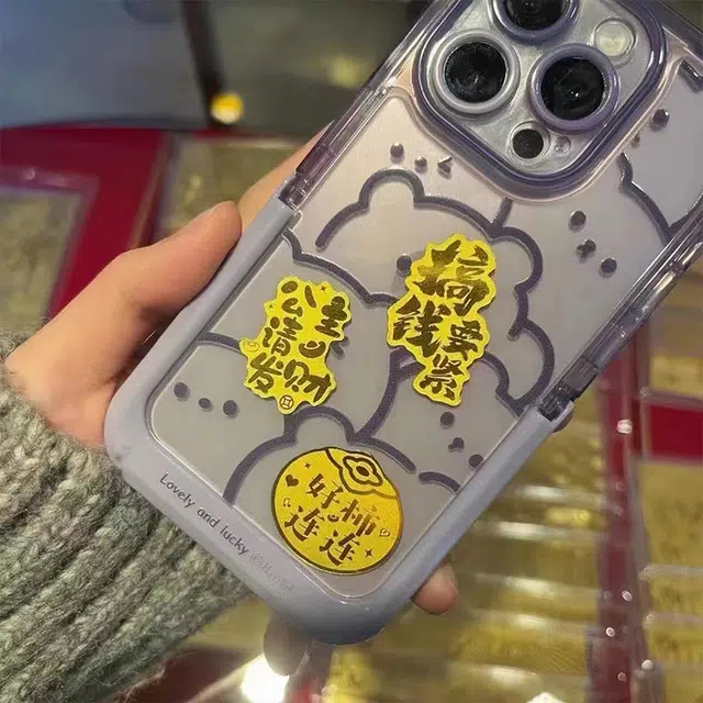 零界 火爆公主请发财手机贴包包贴 金箔 挂件 男女同款情侣款