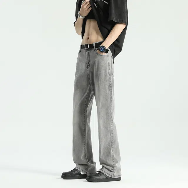 单爵 美式复古高街风多风格融合休闲百搭裤子牛仔裤 男女同款