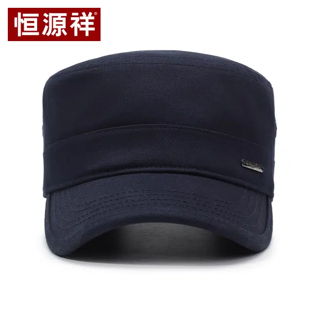 恒源祥 帽子户外休闲运动小金属标平顶帽 棉 鸭舌帽 男款