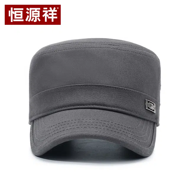 恒源祥 户外休闲运动方形金属标平顶帽 棉 鸭舌帽 男款