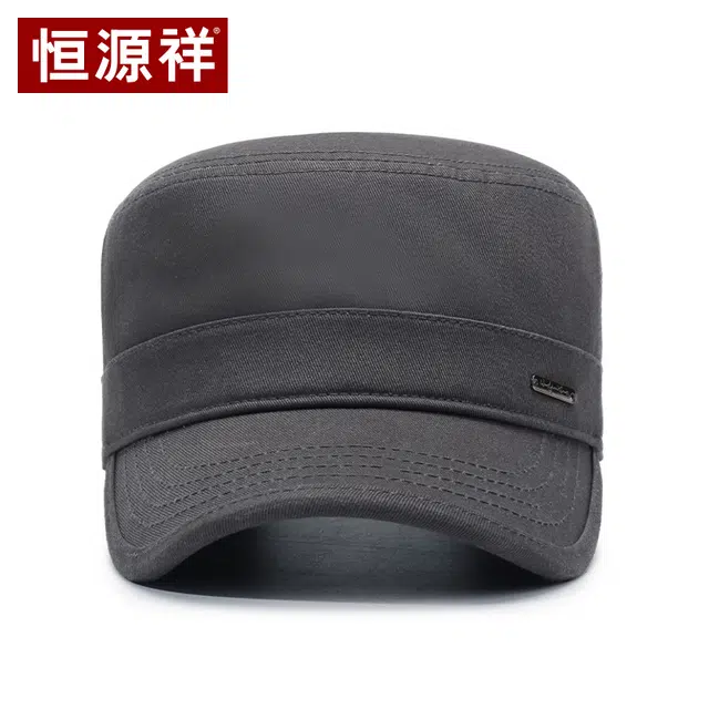 恒源祥 帽子户外休闲运动小金属标平顶帽 棉 鸭舌帽 男款