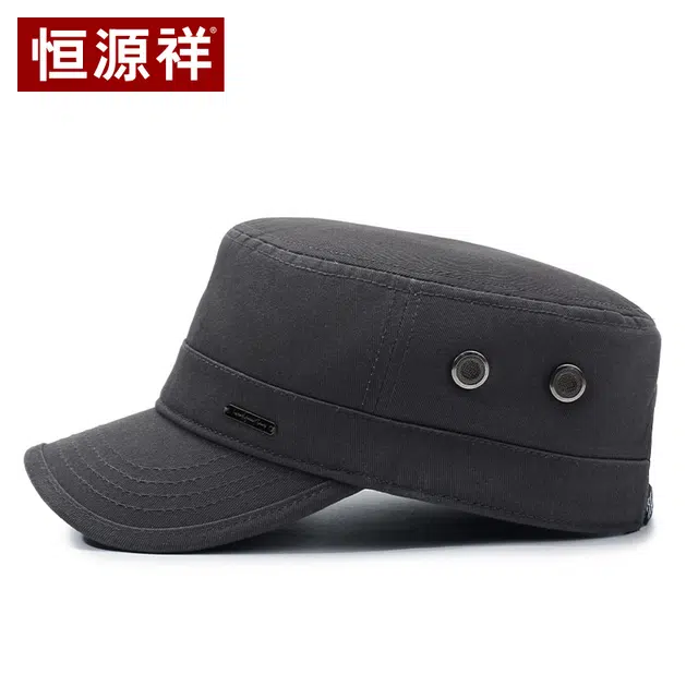 恒源祥 帽子户外休闲运动小金属标平顶帽 棉 鸭舌帽 男款