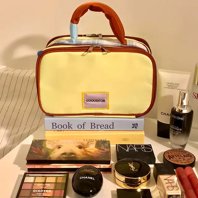 班哲尼 三层化妆包旅行洗漱包大容量手提便携分区 收纳包