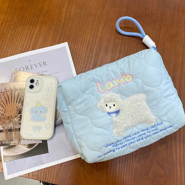 班哲尼 可爱刺绣化妆包旅行洗漱收纳包大容量手提便携分区化妆品整理袋