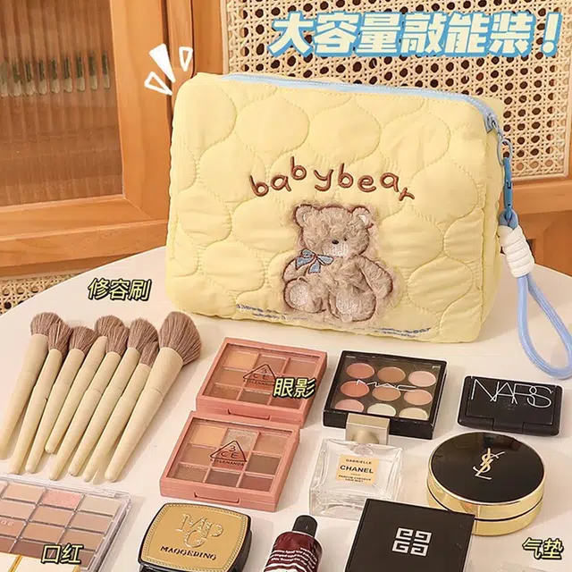 班哲尼 可爱刺绣化妆包旅行洗漱收纳包大容量手提便携分区化妆品整理袋