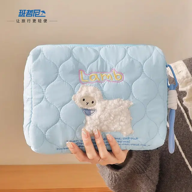 班哲尼 可爱刺绣化妆包旅行洗漱收纳包大容量手提便携分区化妆品整理袋