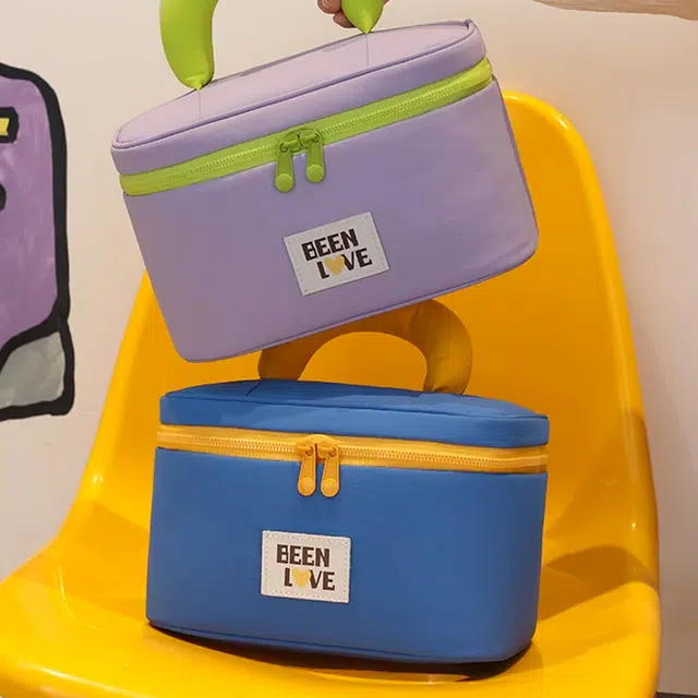 班哲尼 棉花糖天地盖化妆包旅行洗漱包大容量手提便携分区 收纳包