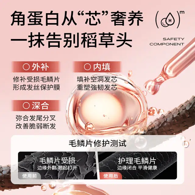 亚玛莉莎 柔顺丝滑固发角蛋白多肽护发素 修护去屑去角质发色亮泽增强弹性头皮舒缓强韧控油改善毛躁染后护色滋润烫后护卷烫染受损护理造型